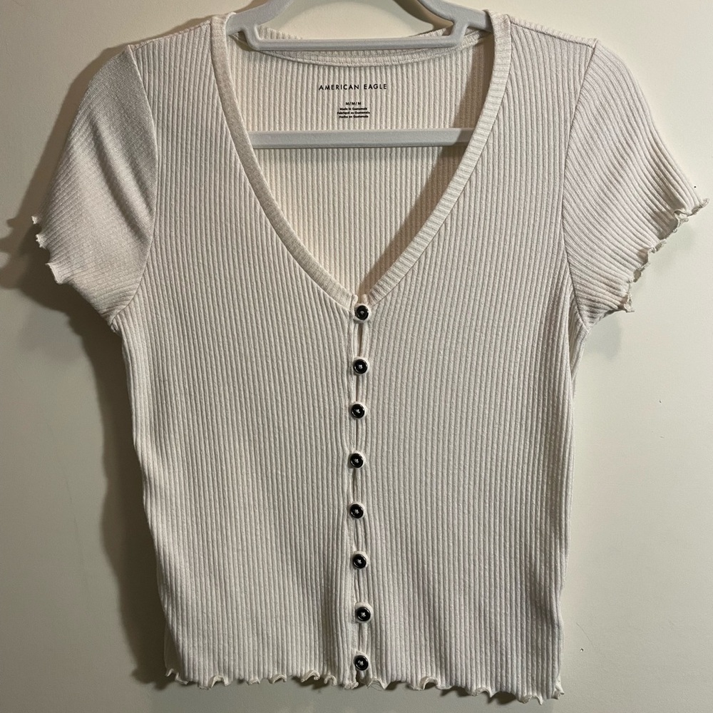 Cropped Button Up Tee